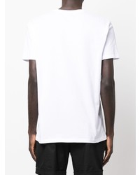 weißes besticktes T-Shirt mit einem Rundhalsausschnitt von Alexander McQueen