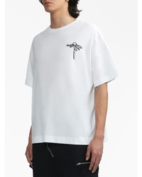 weißes besticktes T-Shirt mit einem Rundhalsausschnitt von Simone Rocha