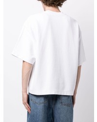 weißes besticktes T-Shirt mit einem Rundhalsausschnitt von Alexander Wang