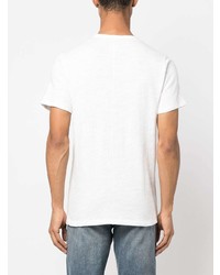 weißes besticktes T-Shirt mit einem Rundhalsausschnitt von rag & bone