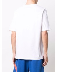 weißes besticktes T-Shirt mit einem Rundhalsausschnitt von Moschino