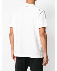 weißes besticktes T-Shirt mit einem Rundhalsausschnitt von Alexander Wang