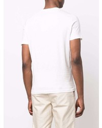 weißes besticktes T-Shirt mit einem Rundhalsausschnitt von Corneliani