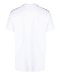 weißes besticktes T-Shirt mit einem Rundhalsausschnitt von Maison Labiche