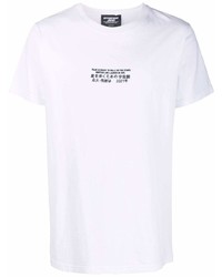 weißes besticktes T-Shirt mit einem Rundhalsausschnitt von Enterprise Japan