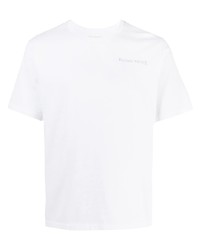 weißes besticktes T-Shirt mit einem Rundhalsausschnitt von Filling Pieces