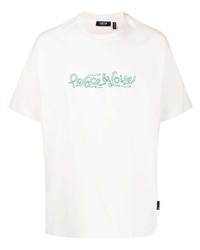 weißes besticktes T-Shirt mit einem Rundhalsausschnitt von FIVE CM