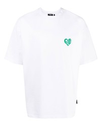 weißes besticktes T-Shirt mit einem Rundhalsausschnitt von FIVE CM