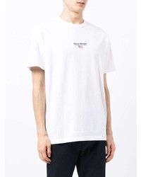 weißes besticktes T-Shirt mit einem Rundhalsausschnitt von Polo Ralph Lauren