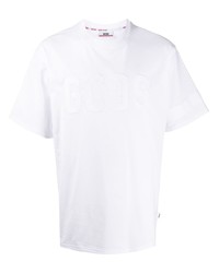 weißes besticktes T-Shirt mit einem Rundhalsausschnitt von Gcds