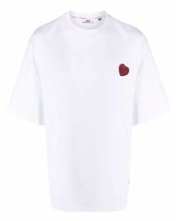 weißes besticktes T-Shirt mit einem Rundhalsausschnitt von Gcds