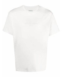 weißes besticktes T-Shirt mit einem Rundhalsausschnitt von GUESS USA