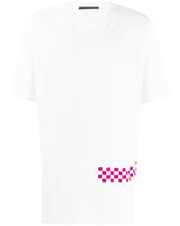 weißes besticktes T-Shirt mit einem Rundhalsausschnitt von Haider Ackermann
