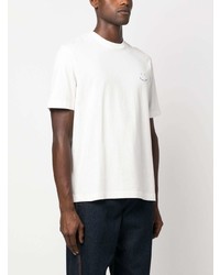 weißes besticktes T-Shirt mit einem Rundhalsausschnitt von PS Paul Smith