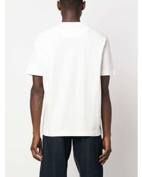 weißes besticktes T-Shirt mit einem Rundhalsausschnitt von PS Paul Smith
