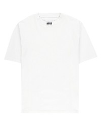 weißes besticktes T-Shirt mit einem Rundhalsausschnitt von Heron Preston
