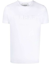 weißes besticktes T-Shirt mit einem Rundhalsausschnitt von Iceberg