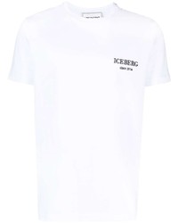 weißes besticktes T-Shirt mit einem Rundhalsausschnitt von Iceberg