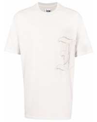 weißes besticktes T-Shirt mit einem Rundhalsausschnitt von Izzue