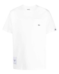 weißes besticktes T-Shirt mit einem Rundhalsausschnitt von Izzue