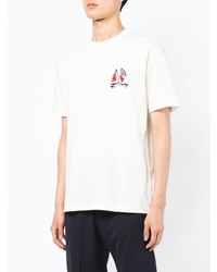 weißes besticktes T-Shirt mit einem Rundhalsausschnitt von Norse Projects