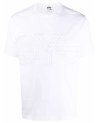 weißes besticktes T-Shirt mit einem Rundhalsausschnitt von Junya Watanabe MAN