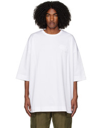 weißes besticktes T-Shirt mit einem Rundhalsausschnitt von Juun.J