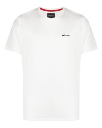 weißes besticktes T-Shirt mit einem Rundhalsausschnitt von Kiton