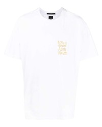 weißes besticktes T-Shirt mit einem Rundhalsausschnitt von Ksubi