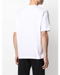 weißes besticktes T-Shirt mit einem Rundhalsausschnitt von Lanvin