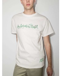 weißes besticktes T-Shirt mit einem Rundhalsausschnitt von Andersson Bell