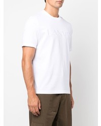 weißes besticktes T-Shirt mit einem Rundhalsausschnitt von Lanvin