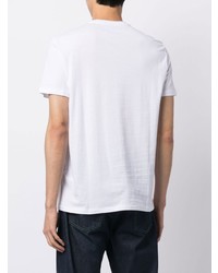 weißes besticktes T-Shirt mit einem Rundhalsausschnitt von Armani Exchange