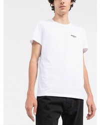 weißes besticktes T-Shirt mit einem Rundhalsausschnitt von Balmain