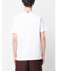 weißes besticktes T-Shirt mit einem Rundhalsausschnitt von Tommy Hilfiger