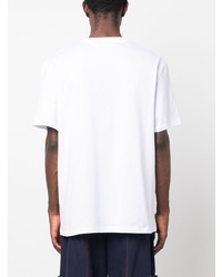 weißes besticktes T-Shirt mit einem Rundhalsausschnitt von Loewe
