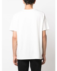 weißes besticktes T-Shirt mit einem Rundhalsausschnitt von Balmain