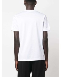 weißes besticktes T-Shirt mit einem Rundhalsausschnitt von Karl Lagerfeld