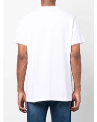 weißes besticktes T-Shirt mit einem Rundhalsausschnitt von Maharishi