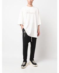 weißes besticktes T-Shirt mit einem Rundhalsausschnitt von Rick Owens X Champion