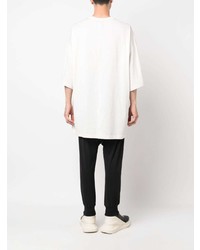 weißes besticktes T-Shirt mit einem Rundhalsausschnitt von Rick Owens X Champion