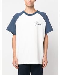 weißes besticktes T-Shirt mit einem Rundhalsausschnitt von Rhude