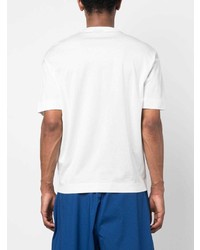 weißes besticktes T-Shirt mit einem Rundhalsausschnitt von Emporio Armani