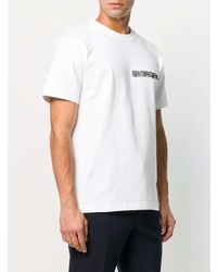 weißes besticktes T-Shirt mit einem Rundhalsausschnitt von Calvin Klein 205W39nyc