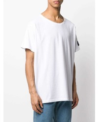 weißes besticktes T-Shirt mit einem Rundhalsausschnitt von Greg Lauren X Paul & Shark