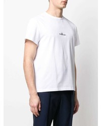 weißes besticktes T-Shirt mit einem Rundhalsausschnitt von Maison Margiela