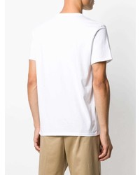 weißes besticktes T-Shirt mit einem Rundhalsausschnitt von MAISON KITSUNÉ