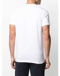 weißes besticktes T-Shirt mit einem Rundhalsausschnitt von Moncler