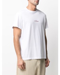 weißes besticktes T-Shirt mit einem Rundhalsausschnitt von Maison Margiela