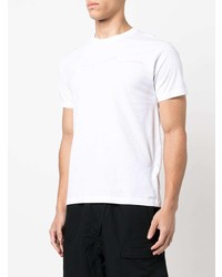 weißes besticktes T-Shirt mit einem Rundhalsausschnitt von Stone Island